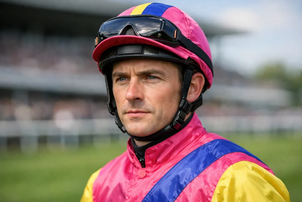 1000 Guineas jockey in racing silks