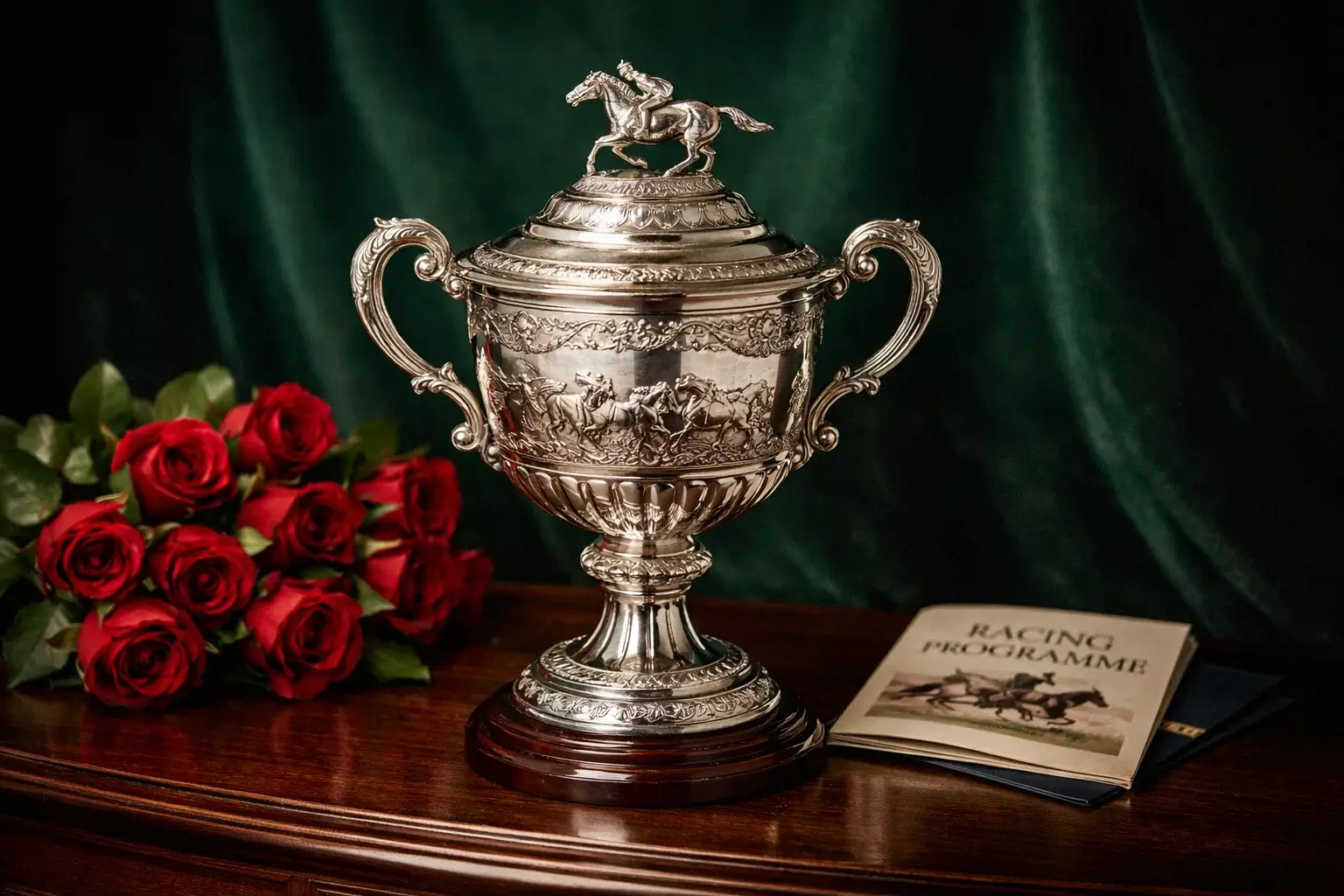 Prestigious horse racing trophy representing British Classics heritage