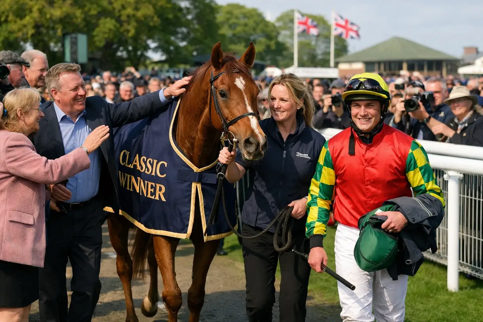 Champion filly led through parade ring after 1000 Guineas victory